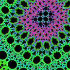 Hopalong fractal with parameters a = 5, b = 1, c = 20